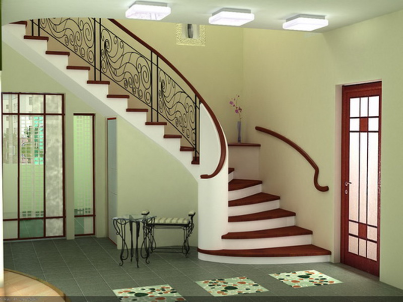 Современный дизайн лестницы в частном доме